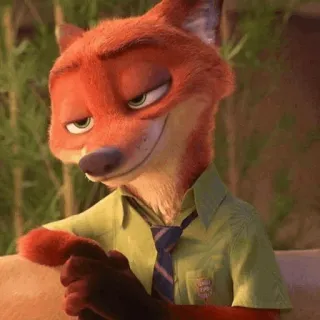 🦊 Nick Wilde Zootopia fuchs, cartoon, tier, animiert, disney, film, figur telegram sticker