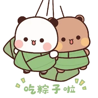 😄 吃粽子啦 Desenho animado, Ursos, Bolinho, Chinês, Comida, Fofo whatsapp sticker