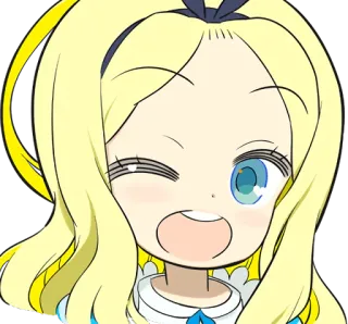 😉 动漫, 卡通, 可爱, 女孩, 金发 whatsapp sticker