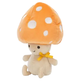 🍄 fungo, peluche, giocattolo, animale di peluche, arancione, carino telegram sticker