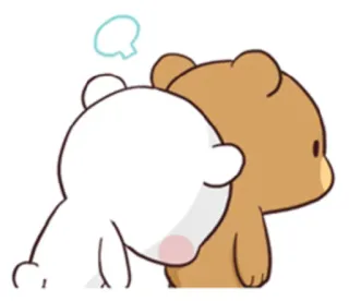 😔 bear, cartoon, cute, kawaii, animal telegram sticker
