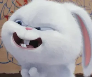 🍭 Snowball The Secret Life of Pets Hase, Cartoon, Tier, animiert, Häschen, weiß, flauschig telegram sticker