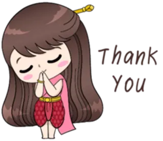 🙏 Thank You Obrigado, Saudação, fofo, desenho animado, reverência, gratidão, Tailandês telegram sticker
