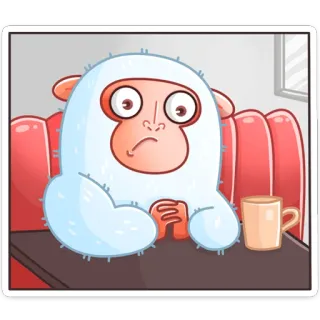 ☹️ kartun, monyet, serius, duduk, kopi, meja, menunggu, sedih telegram sticker