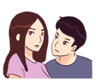 😠 пара, мультфильм, женщина, мужчина, иллюстрация, отношения telegram sticker
