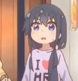 ☁️ I (heart) HF Anime Mädchen, Ich liebe HF, süß, Herz, Cartoon telegram sticker