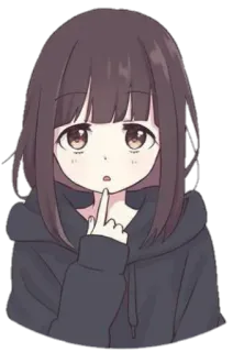 🤔 Anime, Ragazza, Carina, Cartone animato, Personaggio, Illustrazione telegram sticker