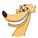 😁 cão, desenho animado, animal, animal de estimação, sorrindo, feliz, amigo, engraçado telegram sticker