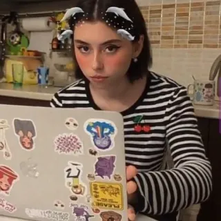 😶 laptop stickers, computer stickers, cute stickers, character stickers, aesthetic stickers telegram sticker
