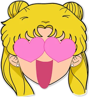 😍 Sailor Moon anime, manga, heart eyes, cartoon, sticker, happy, cute whatsapp sticker