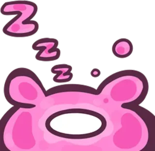 💤 zzz การนอนหลับ, เหนื่อย, การ์ตูน, สัตว์, สีชมพู telegram sticker