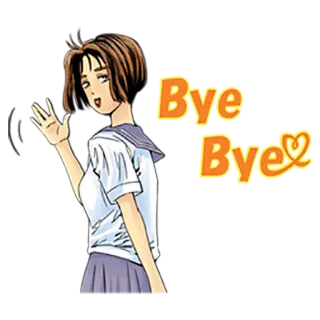 👋 Bye Bye Anime, Ragazza, Ciao, Salutando telegram sticker