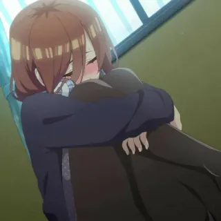 💙 anime, girl, sad, crying, sitting telegram sticker