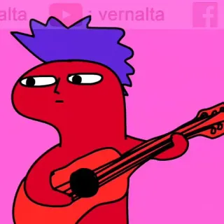 ✨ cartoon, character, music, guitar, art, illustration whatsapp sticker