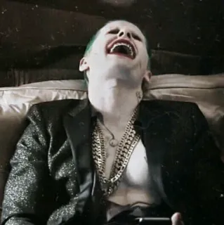 ✖️ Joker Suicide Squad Joker, Suicide Squad, villain, DC Comics, criminal, insane, laughing telegram sticker