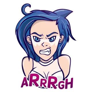 😬 ARRrGH 漫画, アニメ, 海賊, 怒り, 女性, 表情 telegram sticker