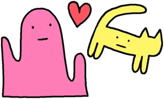 🐱 Blob, Gato, Corazón, Lindo, Sticker telegram sticker