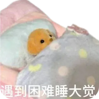 ⭐ 遇到困难睡大觉 dormire, carino, criceto, letto, riposo telegram sticker