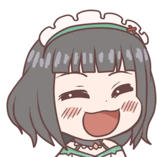 😊 Anime, Maid, Cute, Chibi, Dibujos animados, Kawaii, Manga, Feliz telegram sticker