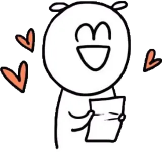 😍 Cartone animato, Amore, Felice, Cuori, Celebrazione telegram sticker