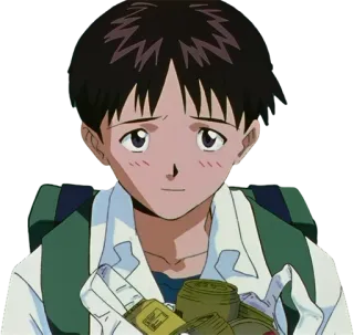 😏 Shinji Ikari Neon Genesis Evangelion Anime, Garçon, Triste, Nerveux, Evangelion, Eva telegram sticker