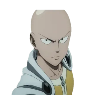 😠 Saitama One-Punch Man Saitama, One-Punch Man, anime, hero, bald, fighter, superhero telegram sticker