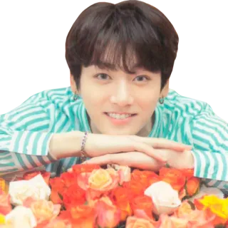 😄 Jungkook kpop, sänger, blumen, promi, koreanisch telegram sticker