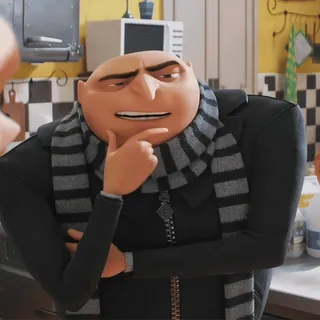 ✨️ Gru Despicable Me Gru, Ich Einfach Unverbesserlich, Cartoon, Animation, Schal, Denken, Bösewicht telegram sticker
