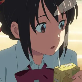 💈 Mitsuha Miyamizu Your Name Anime, Escolar, Personaje, Mitsuha, Your Name, Animación telegram sticker