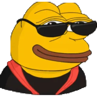 😁 Pepe the Frog żaba, mem, okulary przeciwsłoneczne, cool telegram sticker