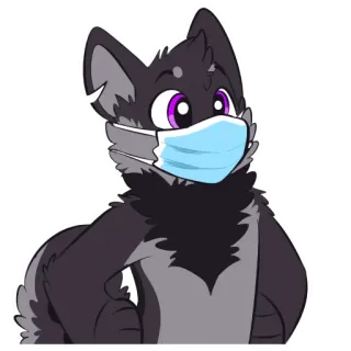 😷 Desenho animado, Máscara, Furry, Animal, Proteção telegram sticker