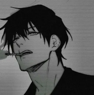🖤 Anime, Fumeur, Cigarette, Homme, Portrait telegram sticker
