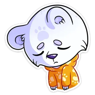 😢 Мультфильм, Медведь, Милый, Стикер, Животное, Каваий telegram sticker