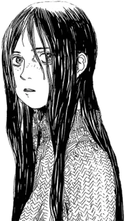 🙁 Манга, Иллюстрация, Аниме, Девушка, Персонаж telegram sticker