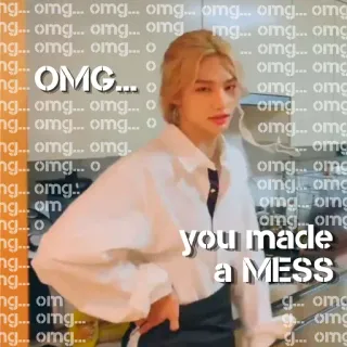 🤦‍♀️ OMG... you made a MESS 表情包, 搞笑, 混乱, 我的天, 铉辰, 韩流 whatsapp sticker