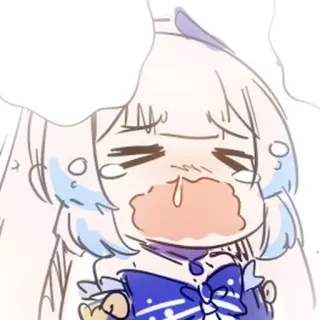 🌊 pleurer, animé, triste, dessin animé, chibi telegram sticker