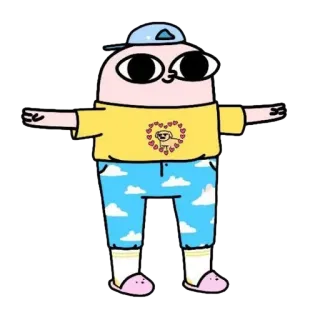 🕺 การ์ตูน, ตัวละคร, เมฆ, มีความสุข, น่ารัก telegram sticker
