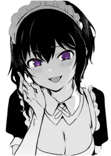 😛 Anime, Maid, Manga, Kartun, Ilustrasi, Karakter telegram sticker