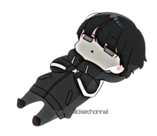 🥺 anime, manga, chibi, glasses, kawaii whatsapp sticker