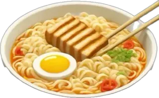 🤩 Ramen, Nudeln, Essen, Asiatisch, Suppe, Ei, Schweinefleisch telegram sticker
