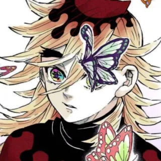 💖 Douma Demon Slayer anime, demon slayer, douma, butterfly, manga telegram sticker
