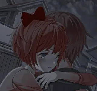 🤗 anime, hug, sad, emotional, girl, boy, couple, relationship telegram sticker