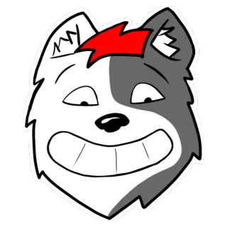 😬 животное, собака, мультфильм, улыбка, пушистый telegram sticker