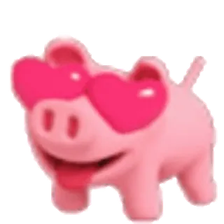 😍 돼지, 동물, 만화, 사랑, 하트 눈, 이모티콘 whatsapp sticker