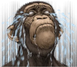 🐵 menangis, sedih, monyet, kera, air mata, emosional, binatang telegram sticker