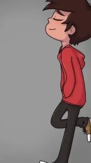 🤭 Marco Diaz cartoon, character, red hoodie, animation telegram sticker
