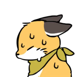 😓 キツネ, 汗, 漫画, 動物, ステッカー, イラスト whatsapp sticker