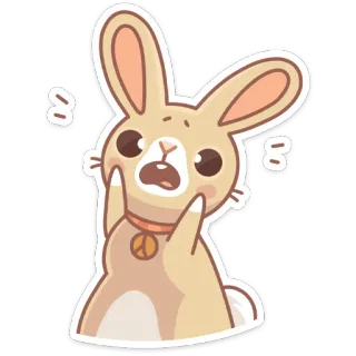 😱 rabbit, bunny, peace, cute, sticker, cartoon telegram sticker