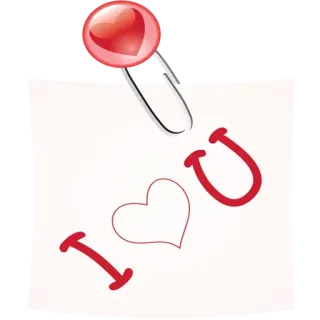 😍 I ❤️ U любовь, сердце, я люблю тебя, романтика, приветствие, скрепка telegram sticker