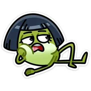 🙄 cartoon, character, tired, lazy, exhausted, laying down telegram sticker